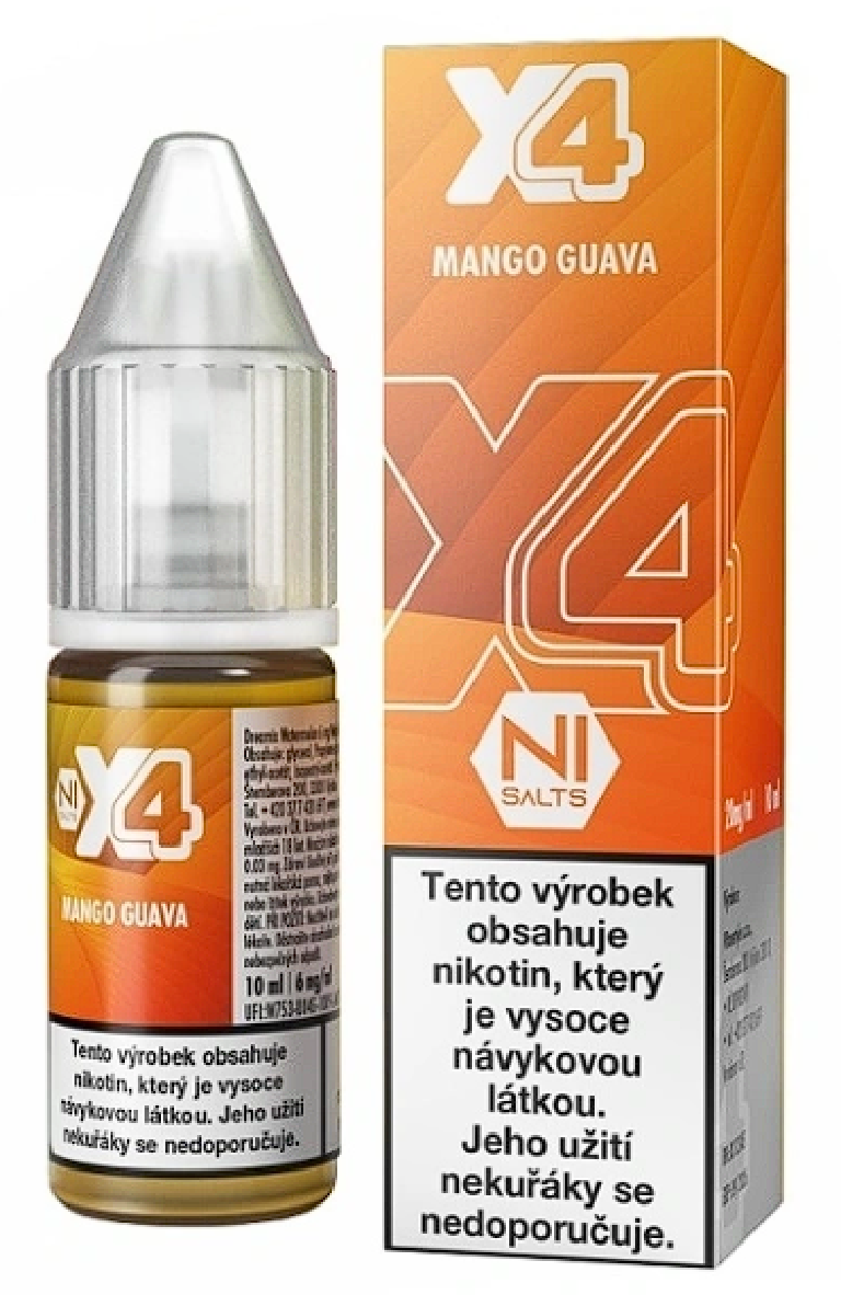 X4 Bar Juice Salt Mango Guava (Mango a guava) 10ml Obsah nikotinu: 20 mg