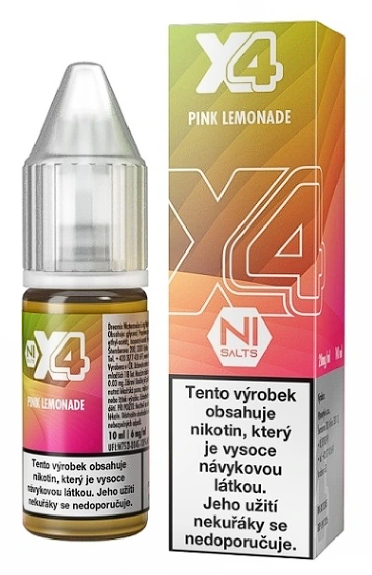 X4 Bar Juice Salt Pink Lemonade (Růžová limonáda) 10ml Obsah nikotinu: 20 mg