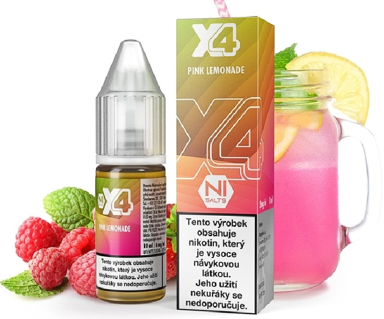 X4 Bar Juice Salt Pink Lemonade (Růžová limonáda) 10ml Obsah nikotinu: 20 mg