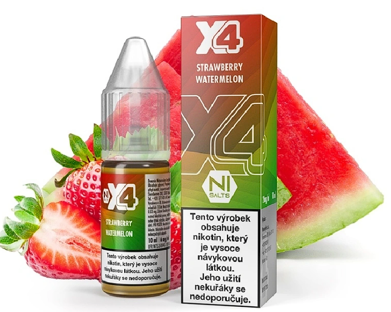 X4 Bar Juice Salt Strawberry Watermelon (Jahoda a meloun) 10ml Obsah nikotinu: 10 mg