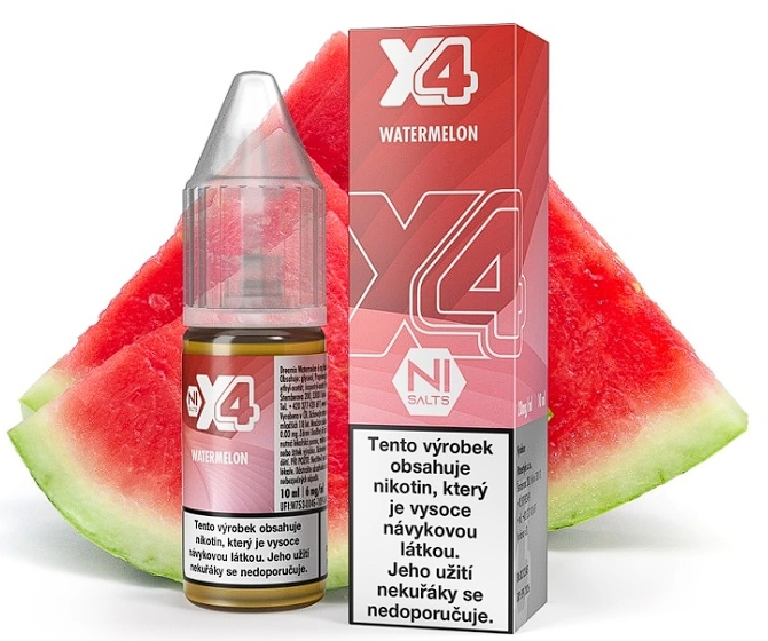 X4 Bar Juice Salt Watermelon (Vodní meloun) 10ml Obsah nikotinu: 10 mg
