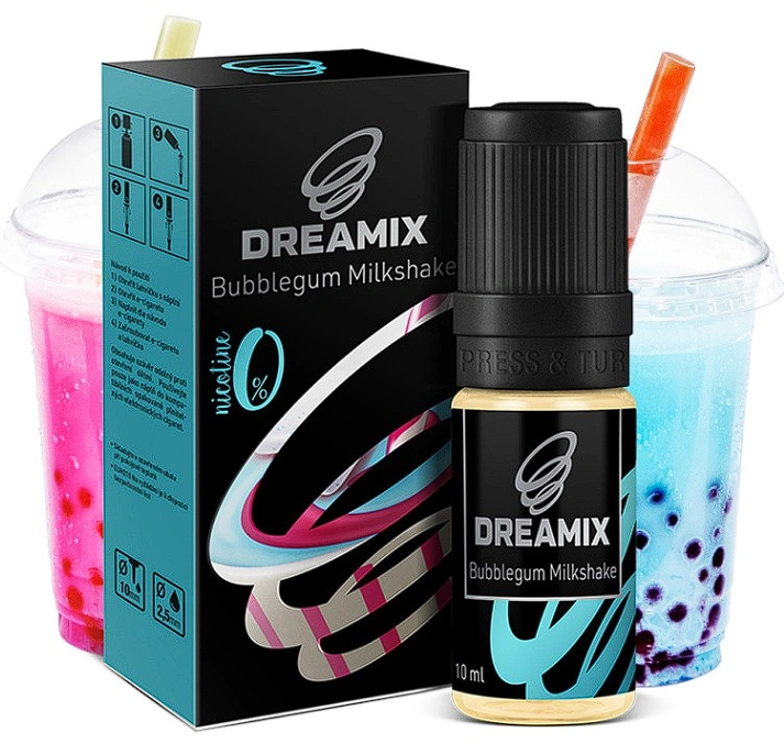 Dreamix - Bubblegum Milkshake (Žvýkačkový mléčný koktejl) 10ml Obsah nikotinu: 0 mg