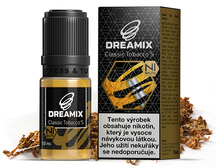Dreamix SALT - Classic Tobacco (Klasický tabák) 10ml Obsah nikotinu: 10 mg Klasický tabák