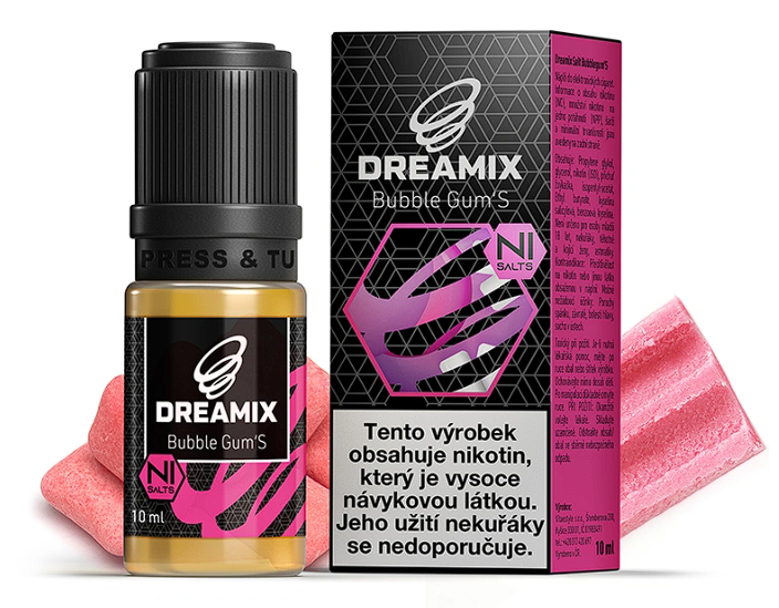 Dreamix SALT - Bubble Gum (Žvýkačka) 10ml Obsah nikotinu: 10 mg Žvýkačka