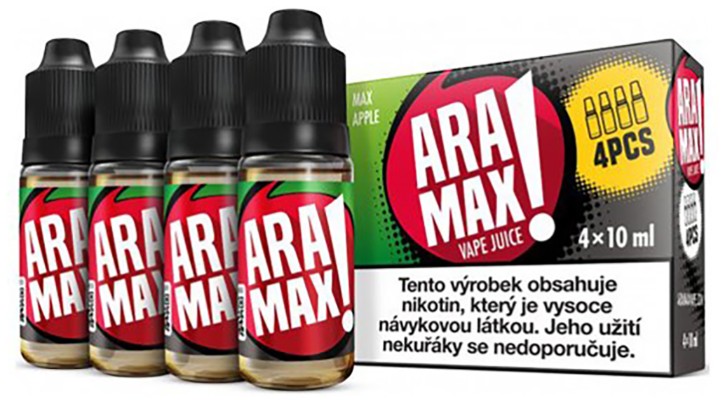e-liquid ARAMAX Max Apple 4x10ml Obsah nikotinu: 12 mg