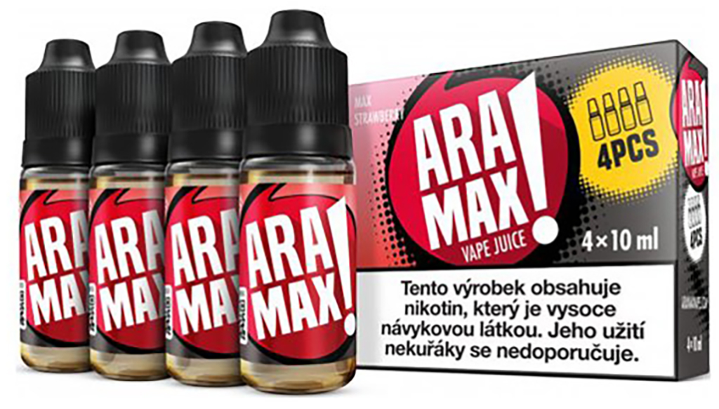 e-liquid ARAMAX Max Strawberry 4x10ml Obsah nikotinu: 12 mg