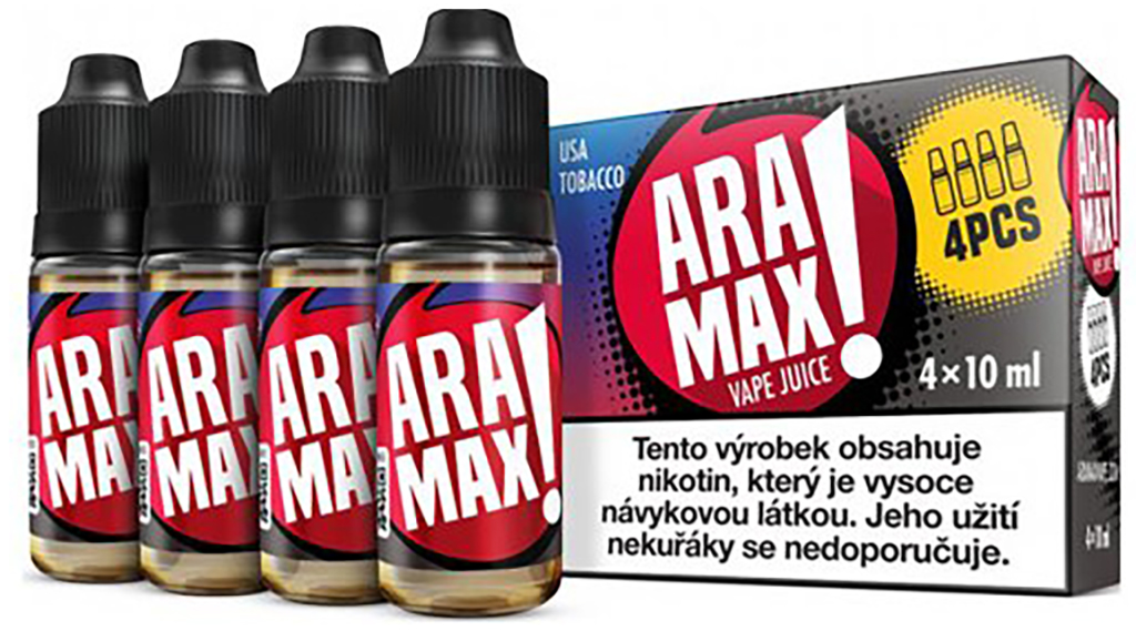e-liquid ARAMAX USA Tobacco 4x10ml Obsah nikotinu: 12 mg