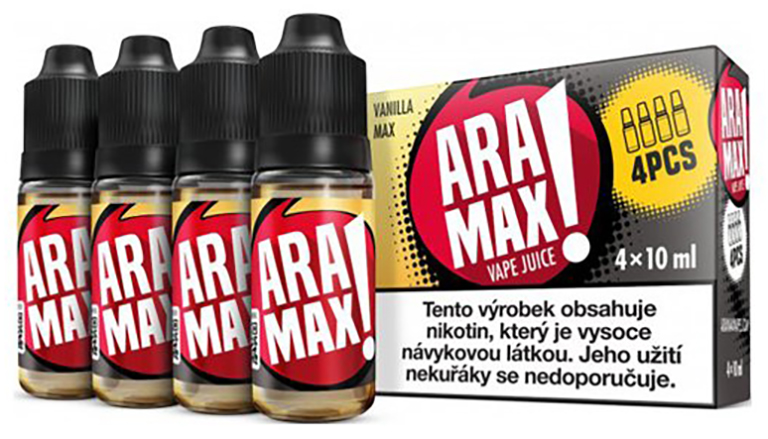e-liquid ARAMAX Vanilla Max 4x10ml Obsah nikotinu: 12 mg