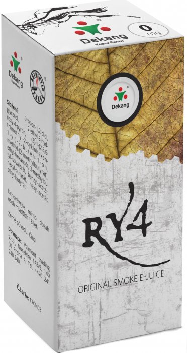 e-liquid Dekang RY4 (Směs karamelu, vanilky a tabáku), 10ml Obsah nikotinu: 16 mg