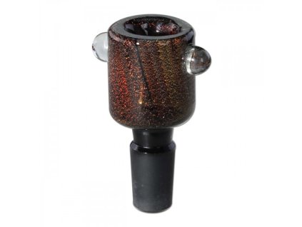 Čierny sklenený kotlík so štrasom 14mm – Black glass bowl male