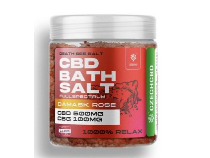 Czech CBD – CBD+CBG soľ do kúpeľa citrónová tráva/ruža 110 g | Vaporama.sk