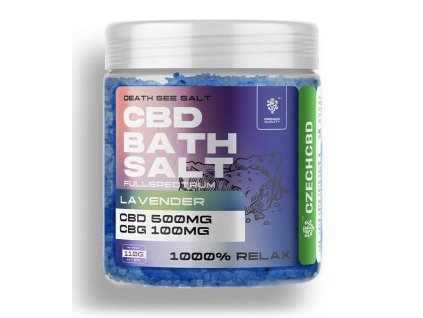Czech CBD – CBD+CBG soľ do kúpeľa levanduľa 110 g | Vaporama.sk