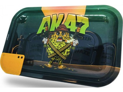 Kovová tácka s magnetickou drvičkou – Mission AK47, veľkosť Large | Best Buds | Vaporama.sk