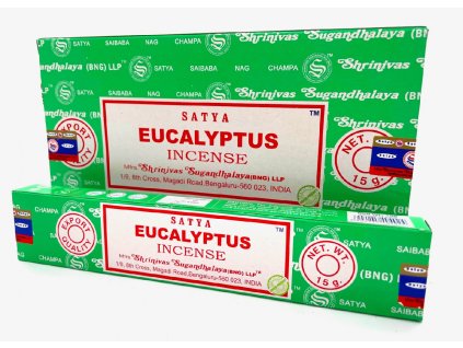 Satya Eucalyptus vonné tyčinky 15g – svieža aróma, 12 ks | Vaporama.sk