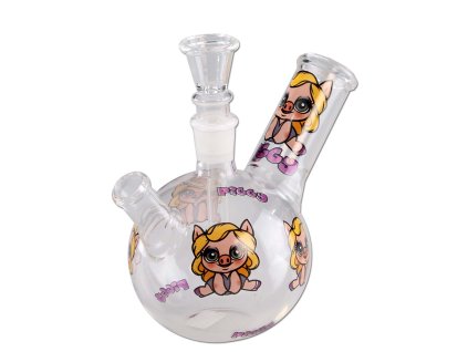 Piggi sklenené bongo s turbodierou a potlačou prasiatka | Vaporama