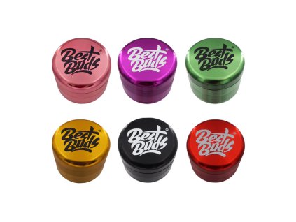 Farebný hliníkový grinder Best Buds – 50 mm, 4-dielny