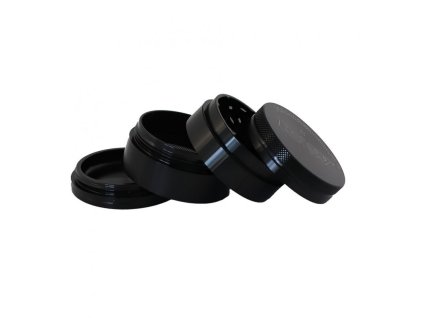 Čierna hliníková drvička Hammercraft 55 mm – 4 diely | Vaporama.sk