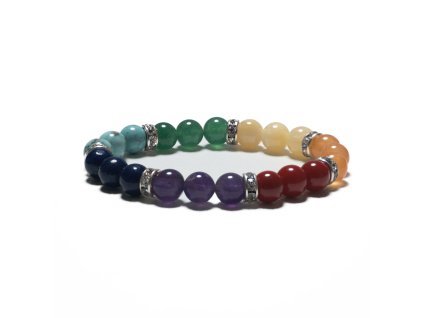 8mm 7 chakra bracelet without box mixed with diamonds
