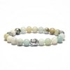 Buddha náramok z amazonitu s príveskom – modrozelené korálky 8 mm