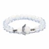 Angel náramok z opálu so strieborným anjelom – 8mm korálky