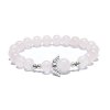 Angel náramok z ruženínu so strieborným anjelom – 8mm korálky