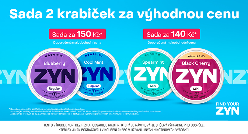 Exkluzivní ZYN akce 1+1 na vybrané druhy!