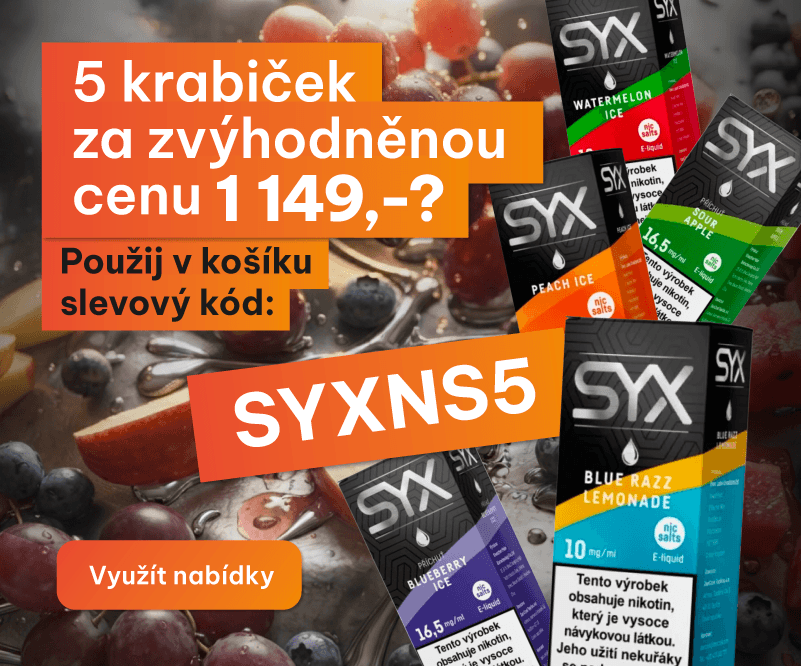 Oblíbené SYX nikotinové soli nyní výhodněji!