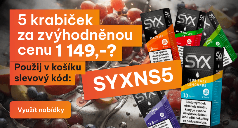 Oblíbené SYX nikotinové soli nyní výhodněji!