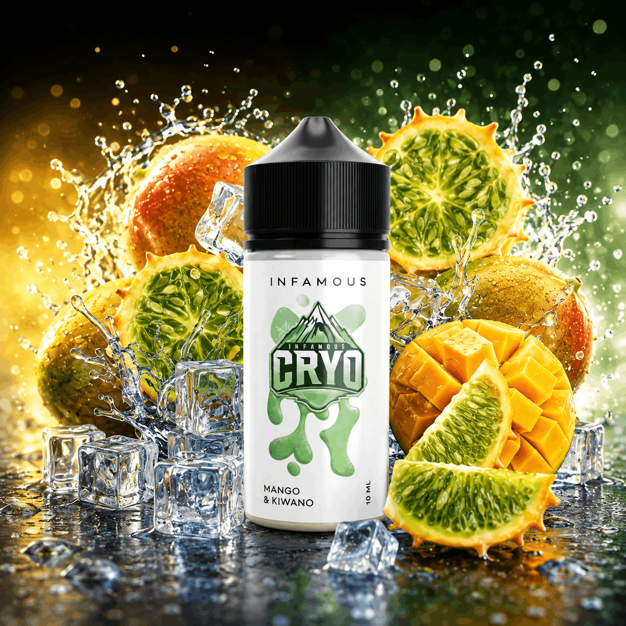 Infamous Cryo Mango a Kiwano příchuť