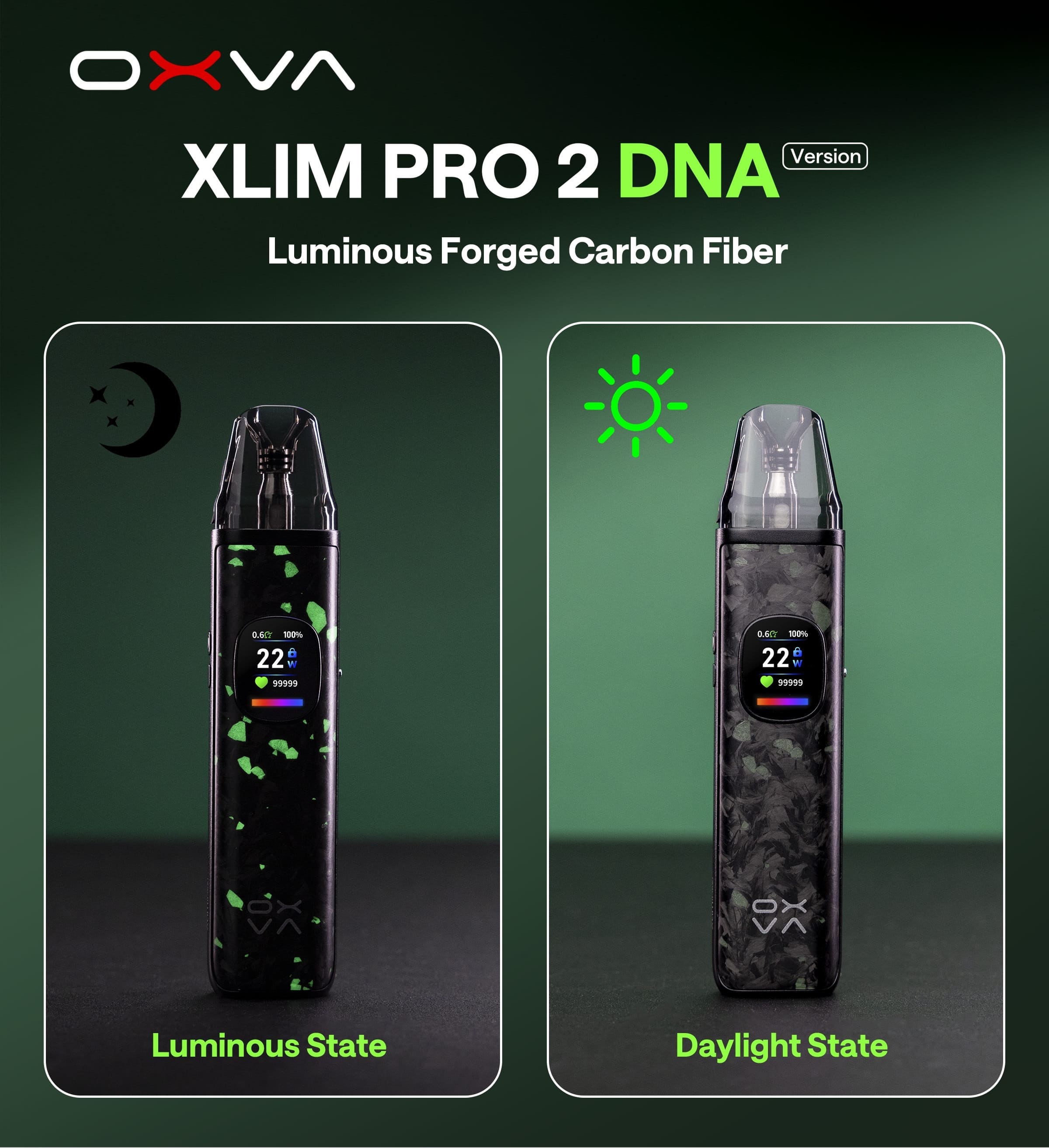 Provedení Luminous Forged Carbon Fiber poskytuje navíc elegantní nasvícení těla