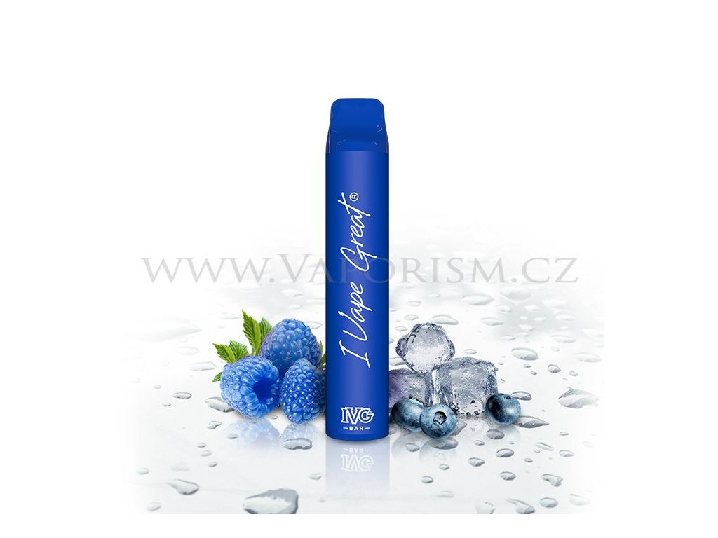 ivg bar plus chladiva modra malina blue raspberry ice jednorazova cigareta