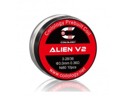 Coilology předmotané spirálky pro DL Alien V2 0,36 ohmů - Ni80 - NiChrome, 10ks (Odpor 0,36 Ω)