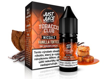 nikotinova sul just juice salt tobacco vanilla toffee tabak s vanilkou a karamelem 20mg ml