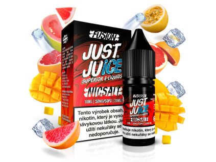 nikotinova sul just juice salt fusion mango and blood orange on ice ledove mango a cerveny pomeranc 20mg ml