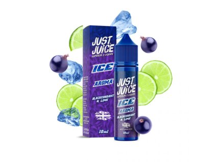 Příchuť Just Juice ICE Blackcurrant and Lime / Ledový černý rybíz a limetka 10ml