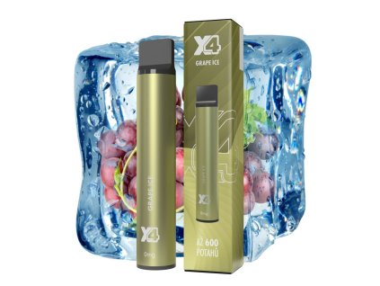 x4 bar zero chladive hroznove vino grape ice jednorazova e cigareta bez nikotinu