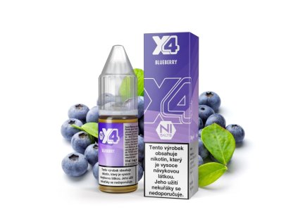 Nikotinová sůl X4 Bar Juice - Borůvka / Blueberry 10ml (Nikotin 10 mg - Kolek Q)