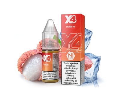 Nikotinová sůl X4 Bar Juice - Chladivé liči / Lychee Ice 10ml (Nikotin 10 mg - Kolek Q)