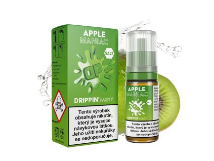 Nikotinová Sůl Drippin Salt Party - Apple Maniac / Chladivé jablko a kyselé kiwi 10ml (Nikotin 10 mg)