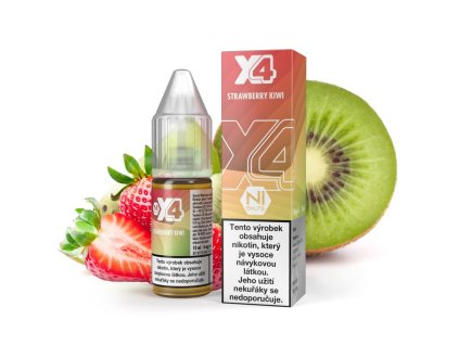 Nikotinová sůl X4 Bar Juice - Jahoda a kiwi / Strawberry Kiwi 10ml (Nikotin 10 mg - Kolek Q)