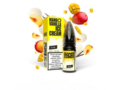 Riot BAR EDTN Salt Mango Vanilla Ice Cream / Mangovo-vanilková zmrzlina 10ml (Nikotin 10 mg - Kolek Q)