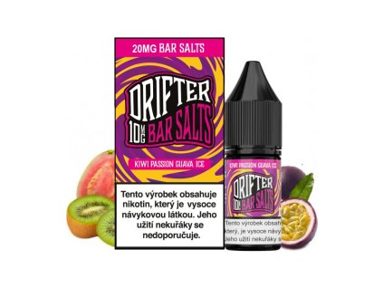 Nikotinová sůl Drifter Bar Salts Kiwi Passionfruit Guava Ice 10ml (Nikotin 10 mg - Kolek Q)
