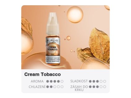 Nikotinová Sůl ELF BAR ElfLiq - Cream Tobacco 10ml - 20mg EXPIRACE! 8.11.25