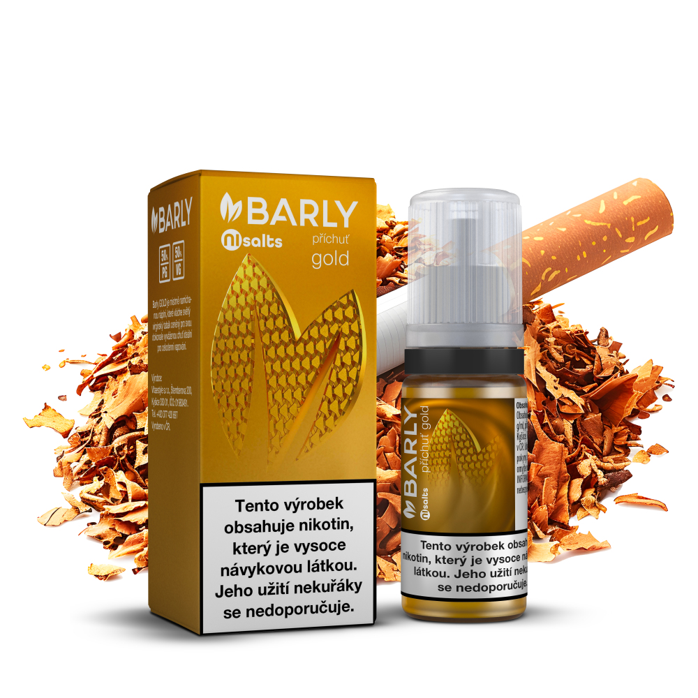 Nikotinová sůl Barly GOLD – jemný tabák Virginia, 10 mg