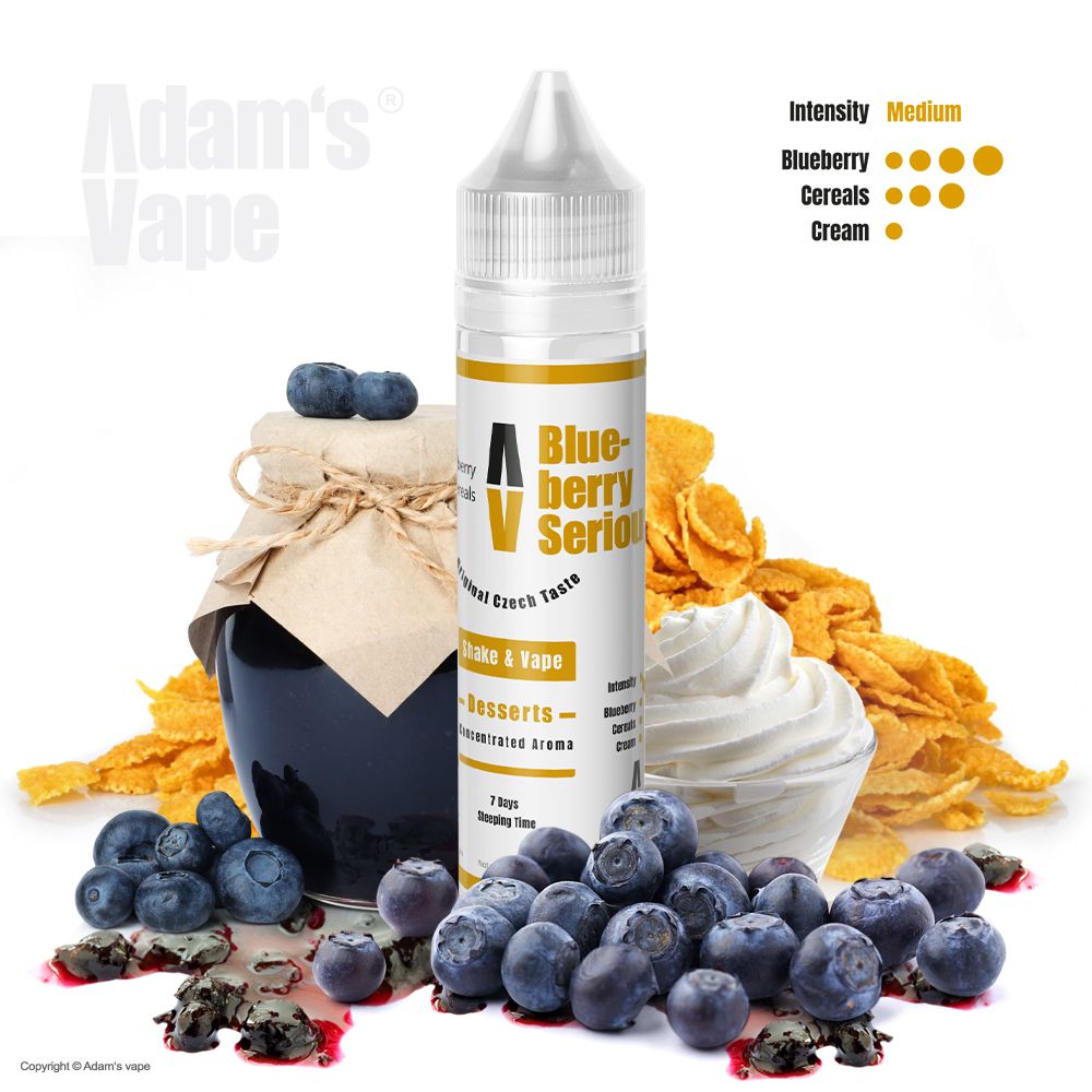 Příchuť Adams vape - Blueberry Serious / Borůvkové cereálie s krémem 10ml SnV