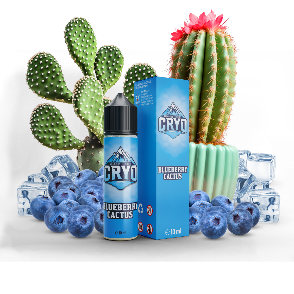 Příchuť Infamous Cryo - Blueberry Cactus / Borůvka a kaktus 10ml SnV