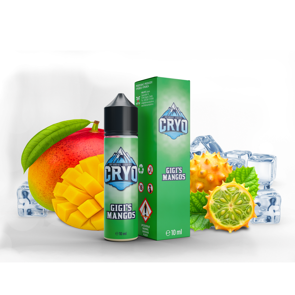 Příchuť Infamous Cryo - Gigi's Mangos / Mango a kiwano 10ml SnV