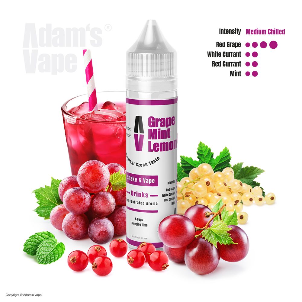 Příchuť Adams vape SnV: Grape Mint Lemonade / Chladivá hroznová limonáda 10ml