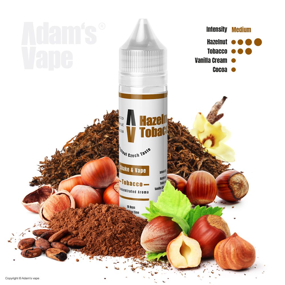Příchuť Adams vape SnV: Hazelnut Tobacco / Jemný tabák s lískovým oříškem 10ml