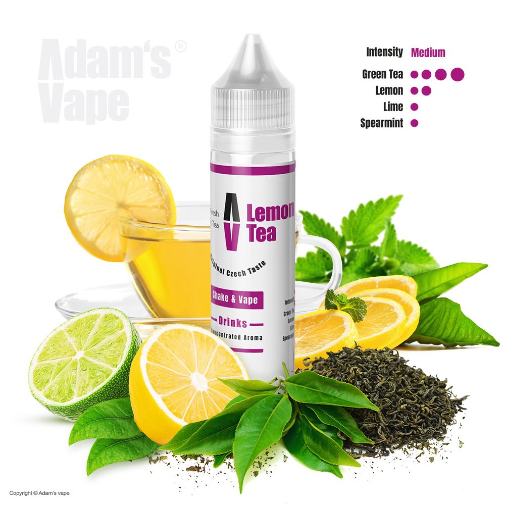 Příchuť Adams vape SnV: Lemon Tea / Osvěžující zelený čaj 10ml